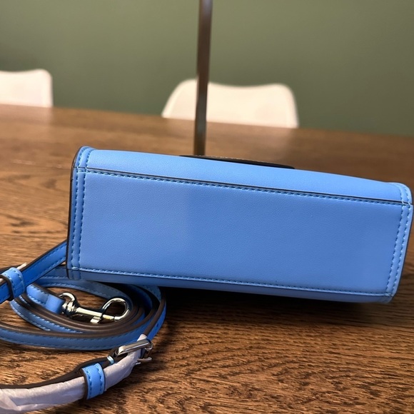 NWT! NEW! Tory Burch Ella Blue Azure Bio Mini Tote Crossbody - Picture 6 of 11